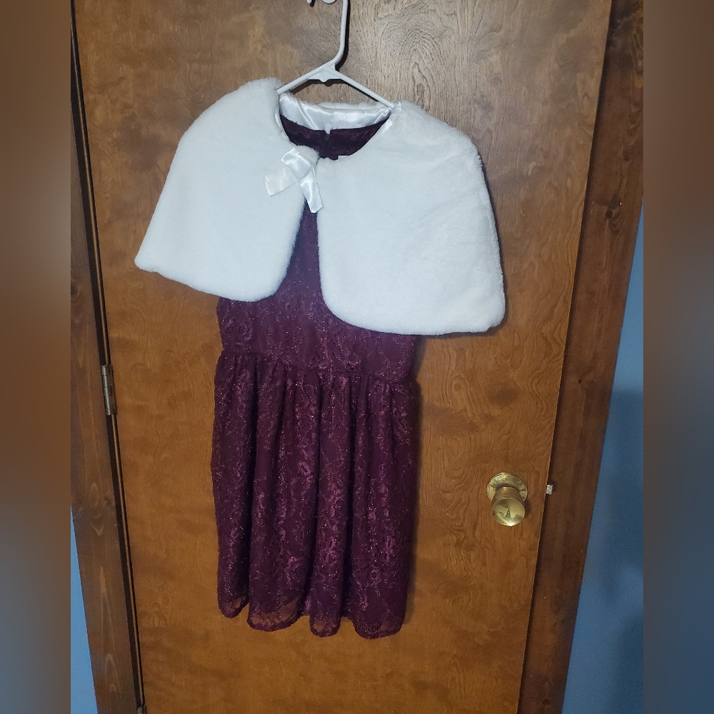 girls formal dress and shawl